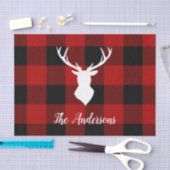 Papier Mousseline Red Buffalo Plaid & Deer | Nom personnel Cadeau (Artisanat)