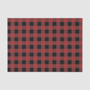 Papier Mousseline Red Buffalo Plaid Motif Christmas Cadeau