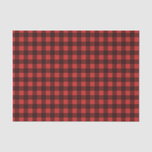Papier Mousseline Red buffalo plaid pattern Christmas tissue paper