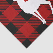 Papier Mousseline Red Buffalo Plaid & White Deer (Détail)