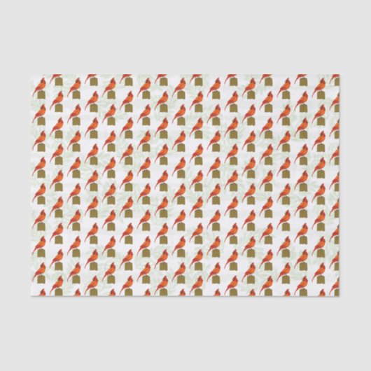 Papier Mousseline Red Cardinal Bird (Recto)