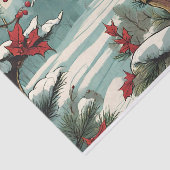 Papier Mousseline Red Cardinal Bird et Red Wild Berries (Détail)