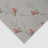 Papier Mousseline Red Cardinal Perched on a Tree Branch Tissue Paper (Détail)
