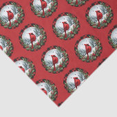 Papier Mousseline Red Cardinal with Holly Berries (Détail)
