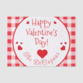 Papier Mousseline Red Check Red Hearts Valentine's Day (Recto)