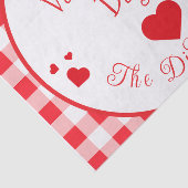 Papier Mousseline Red Check Red Hearts Valentine's Day (Détail)