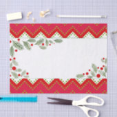 Papier Mousseline Red Chevron Vacances verdure Joyeux Noël (Artisanat)