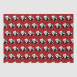 Papier Mousseline Red Christmas Panda Bear Mignonne Holiday<br><div class="desc">Panda rouge adorable avec papier de tissu de Noël. Cet animal sauvage a l'air très mignon dans un chapeau de Noël rouge de vacances avec un petit sourire. J'aime les beaux animaux de Noël et les cadeaux que les enfants vont aimer.</div>