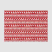 Papier Mousseline Red Christmas Reindeer Snowflake Classic Motif (Recto)