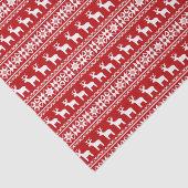 Papier Mousseline Red Christmas Reindeer Snowflake Classic Motif (Détail)