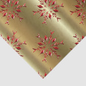 Papier Mousseline Red Christmas Stars on Gold (Détail)