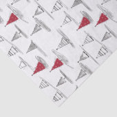 Papier Mousseline Red Christmas Tree Pattern#5 ID1009 (Détail)