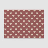 Papier Mousseline Red Cream Hearts Valentine's Day Love (Recto)