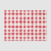 Papier Mousseline Red Cream Plaid Stripes Birthday (Recto)