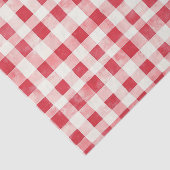 Papier Mousseline Red Cream Plaid Stripes Birthday (Détail)
