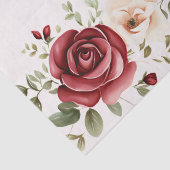 Papier Mousseline Red Cream Rose Mariage or (Détail)