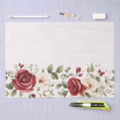 Papier Mousseline Red Cream Rose Mariage or (Artisanat)