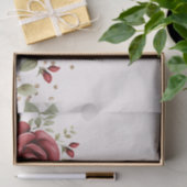 Papier Mousseline Red Cream Rose Mariage or (Cadeau)