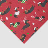 Papier Mousseline Red Dachshunds de Noël (Détail)