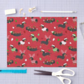 Papier Mousseline Red Dachshunds de Noël (Artisanat)