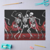 Papier Mousseline Red Death Dancing Skeletons Mariage gothique (Artisanat)