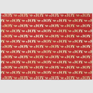 Papier Mousseline Red et Gold JOY Red Christmas