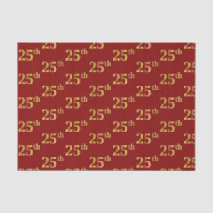 Papier Mousseline Red, Faux Gold 25e (Vingt-cinquième)