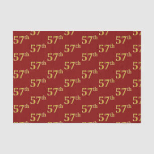 Papier Mousseline Red, Faux Gold 57th (Cinquante-septième) Event