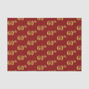 Papier Mousseline Red, Faux Gold 60e (Soixantième) Event Tissue Pape
