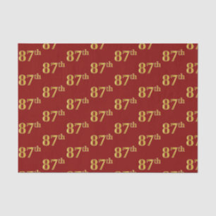 Papier Mousseline Red, Faux Gold 87e (Quatre-Vingt-Septième)