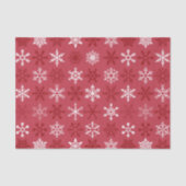 Papier Mousseline Red Festive Snowflake Motif (Recto)