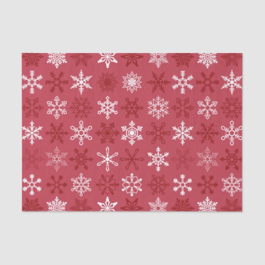 Papier Mousseline Red Festive Snowflake Motif (Recto)