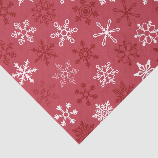 Papier Mousseline Red Festive Snowflake Motif (Détail)