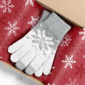 Papier Mousseline Red Festive Snowflake Motif