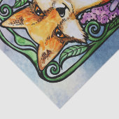 Papier Mousseline Red Fox Floral Nature Art (Détail)