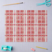 Papier Mousseline Red Gold Christmas Plaid Pattern#2 ID1009 (Artisanat)