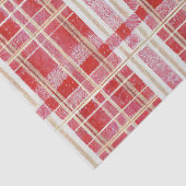 Papier Mousseline Red Gold Christmas Plaid Pattern#2 ID1009 (Détail)