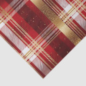 Papier Mousseline Red Gold Christmas Tartan Pattern#7 ID1009 (Détail)
