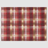 Papier Mousseline Red Gold Christmas Tartan Pattern#7 ID1009 (Recto)