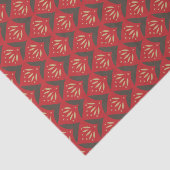 Papier Mousseline Red gold lotus vintage ethnic pattern (Détail)