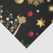 Papier Mousseline Red Gold Reindeer Merry Christmas Tree (Détail)