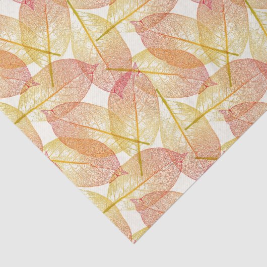 Papier Mousseline Red Gold Yellow Feuilles Automne saison Art Motif (Détail)