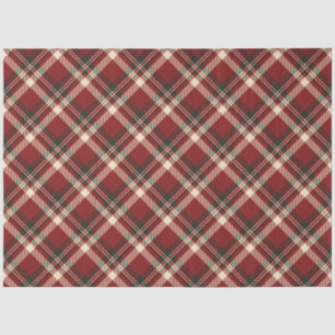 Papier Mousseline Red Green Buffalo Plaid Motif Christmas
