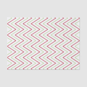 Papier Mousseline Red & Green Christmas Chevron Motif Tissu Paper