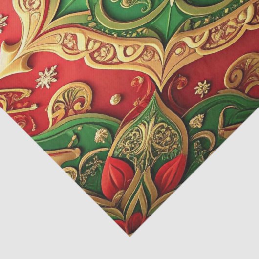 Papier Mousseline Red Green Decorative Holiday Tissue Paper (Détail)