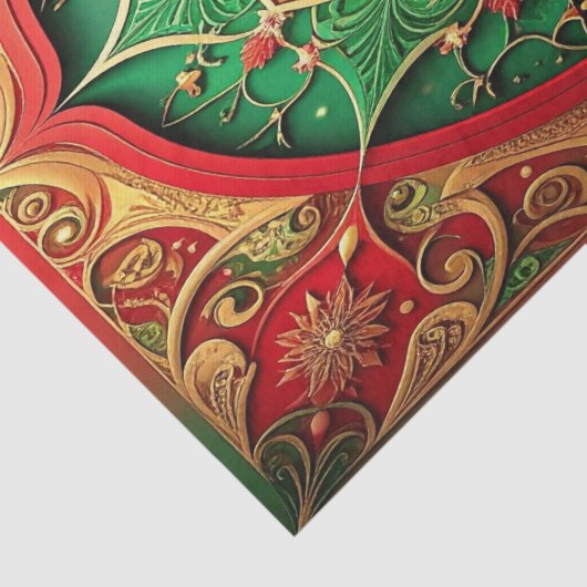 Papier Mousseline Red Green Decorative Holiday Tissue Paper (Détail)