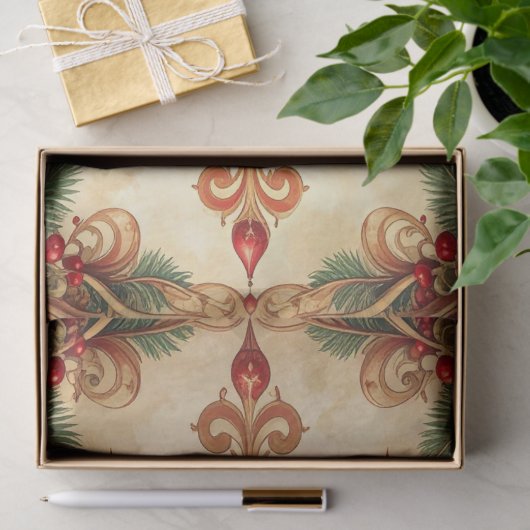 Papier Mousseline Red Green Decorative Holiday Tissue Paper (Cadeau)