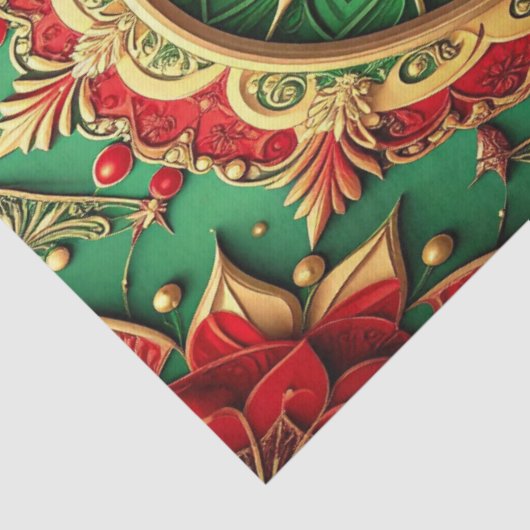 Papier Mousseline Red Green Decorative Holiday Tissue Paper (Détail)