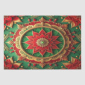 Papier Mousseline Red Green Decorative Holiday Tissue Paper (Recto)