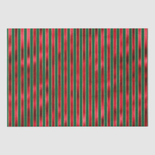 Papier Mousseline Red Green Gold Stripes